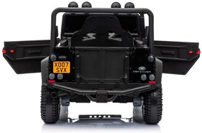 Jipe elétrico para crianças Land Rover Defender 110 SVX 12V, 4X4, luzes LED, bateria de lítio, licença ORIGINAL Preto