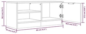 Armários TV 2pcs 80x35x36,5cm madeira proc. cor sonoma cinzento