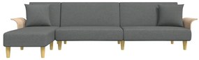 Sofá-Cama Lavani Chaise Longue em Tecido - Cinzento-Escuro - Design Mo