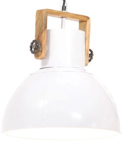 vidaXL Candeeiro suspenso industrial redondo 25 W 40 cm E27 branco