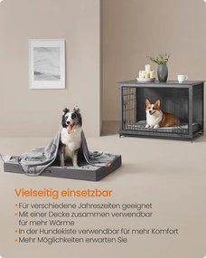 Cama ortopédica para cães, 105 x 73 x 10 cm, tamanho XL Cinzento