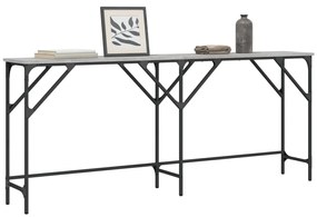 vidaXL Mesa consola 180x29x75 cm derivados de madeira cinzento sonoma