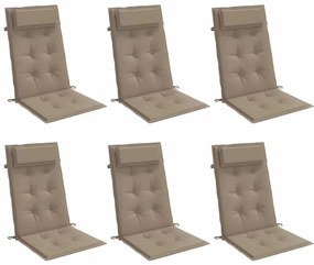 Almofadões cadeira encosto alto 6pcs oxford cinza-acastanhado