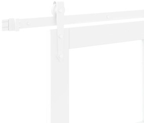 Porta Deslizante vidaXL com Conjunto de Ferragens Branca 93x232 cm Mad