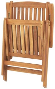 Conjunto de jardim em madeira de acácia mesa e 6 cadeiras com almofadas terracota JAVA Beliani