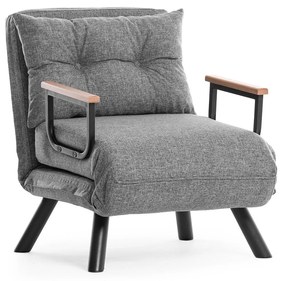 Sofá-Cama de 1 Lugar Sando – Cinzento Claro – 175x60 cm