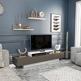 Móvel TV Lusi – Branco/Castanho – 180 cm x 31 cm x 40 cm