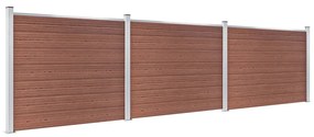 Conjunto painel de cerca 526x146 cm WPC castanho