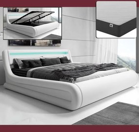 Cama Hidráulica com Arrumação "Riana" - 160x200 cm - Branco - Polipele