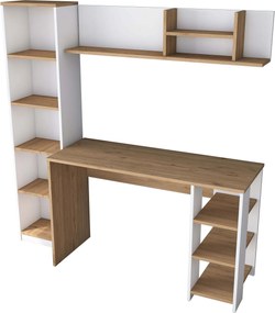 Secretária "Steven" E-1 com Prateleiras e Estante - 120 x 161.8 x 50 c