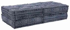 vidaXL Sofá Modular 2 pcs Estampa Índigo 140 x 70 x 36 cm tecido