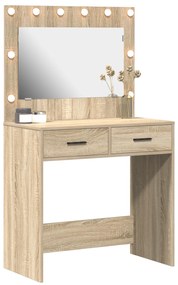 Mesa de Maquilhagem com Luzes LED Carvalho Sonoma 78.5x41x135 cm