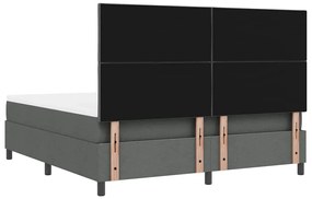 Cama Box Spring com Colchão Cinza Escuro Super King Tecido