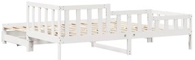 Sofá-cama com gavetão e gavetas sem colchão 90x200 cm branco