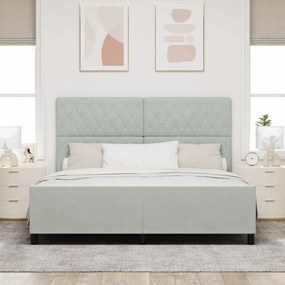 Cama vidaXL Cinza Claro 180x200 cm Veludo