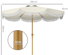 Chapéu de Sol de Jardim Ø269 cm Chapéu de Sol de Exterior com Ângulo A