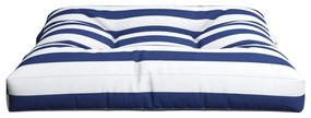 Almofadão para sofá de paletes 80x80x12 cm tecido azul/branco