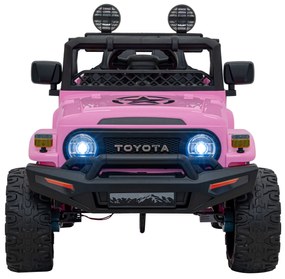 Jipe elétrico para Crianças Toyota FJ Cruiser 12V 4x4, Rodas Espuma EVA, Assentocouro ecológico Rosa