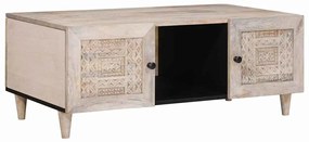 vidaXL Mesa de centro Bege 100 x 54 x 40 cm Madeira de acácia maciça