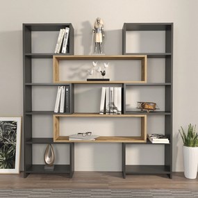 Estante Poyraz – Preto Carvalho – 163,5x150x22 cm