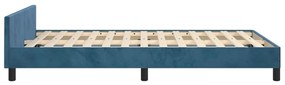 Estrutura de cama sem colchão 120x200 cm veludo azul