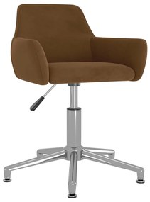 vidaXL Cadeira de escritório giratória veludo castanho
