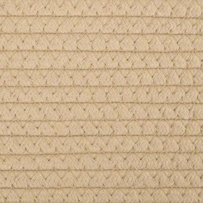 Cesto de arrumação Ø40x25 cm algodão bege e branco