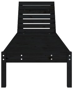 Conjunto de 2 Espreguiçadeiras - Preto - 199,5x60x74 cm - Pinho Maciço