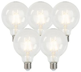 Conjunto de 5 lâmpadas LED reguláveis E27 G95 5W 470lm 2700K