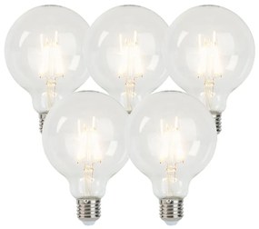 Conjunto de 5 lâmpadas de filamento LED reguláveis E27 G95 5W 470 lm 2700K