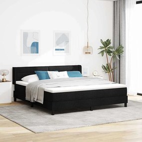 vidaXL Cama Box com colchão com cabeceira Preto 200 x 180 cm Poliéster