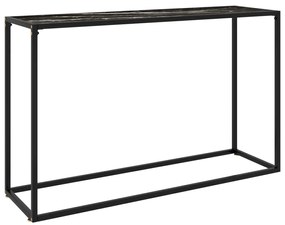 vidaXL Mesa consola 120x35x75 cm vidro temperado preto
