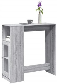 vidaXL Mesa de bar c/ prateleiras derivados de madeira cinzento sonoma