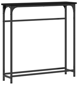 Mesa Console Preto Carvalhos 75x19,5x75 cm Madeira Prensada