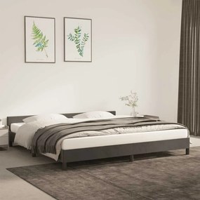 Estrutura de cama sem colchão 200x200 cm veludo cinzento-escuro
