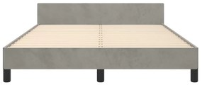 Estrutura de cama sem colchão 140x200 cm veludo cinzento-claro