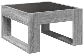 Mesa de centro luzes LED Infinity 50x53x30 cm cinzento sonoma