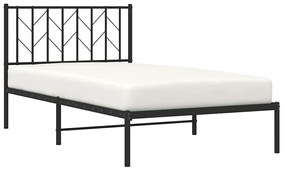 Estrutura de cama com cabeceira 100x200 cm metal preto