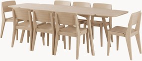 Conjunto de mobiliário de jantar em bambu Elvo, conjunto de 9