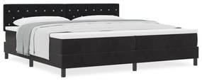 Cama Box Spring vidaXL com Colchão Preto 200x200 cm Veludo