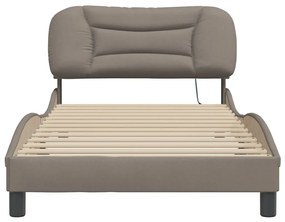 Estrutura cama com LED sem colchão 100x200 cm tecido