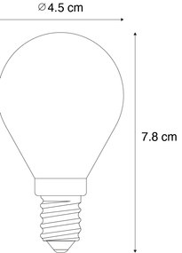 Conjunto de 5 lâmpadas LED E14 reguláveis P45 transparentes 3W 250 lm 2700K