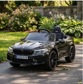 Carro elétrico para crianças até aos 5 anos BMW M5, 24V, Pneus Borracha, Bateria lítio, Controle remoto Preto