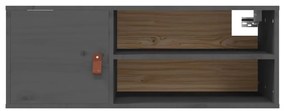 Armários de parede 2 pcs 80x30x30 cm pinho maciço cinzento