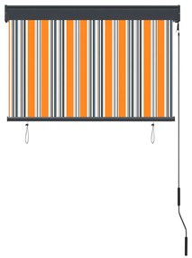 Estore de rolo para exterior 100x250 cm amarelo e azul