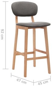 Bancos de bar 2 pcs tecido cinzento-claro
