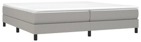 Estrutura de cama sem colchão 200x200 cm tecido cinzento-claro