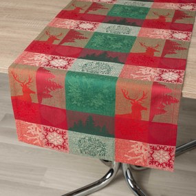 47x150 cm - Caminho de mesa natalício 100% algodão jacquard