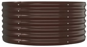 Canteiro elevado jardim 152x80x36cm aço revestido a pó castanho