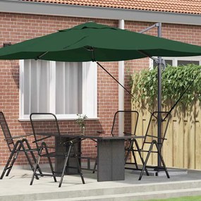 vidaXL Guarda-sol Cantilever Verde Verde